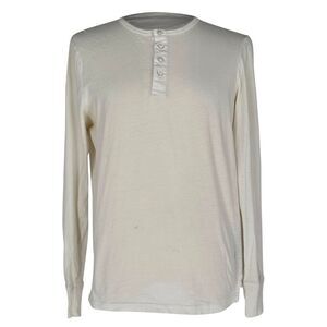 Tom Ford Henley Long Sleeve T-Shirt in White Cotton